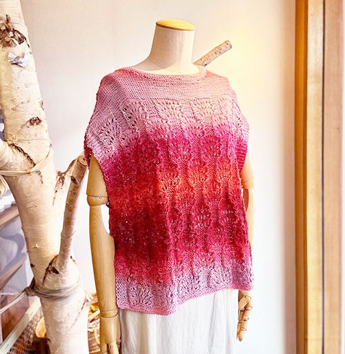 市松レースセーター