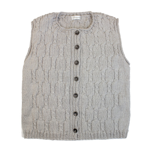 (編み図)縄とメリヤス編みのベスト