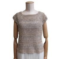 トップダウンの方眼セーター COL-17