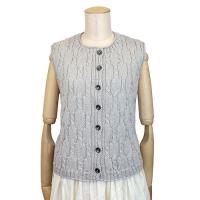 (編み図)縄とメリヤス編みのベスト COL-9000