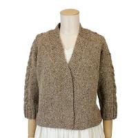 袖ケーブルラグランカーディガン COL-5